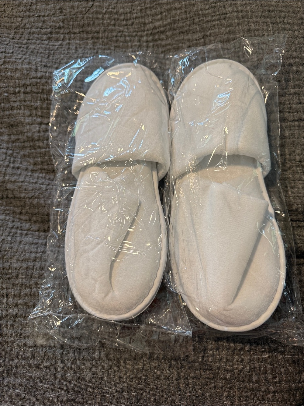 Pair - Plush White Women's Spa Slippers - Slip-On Comfort